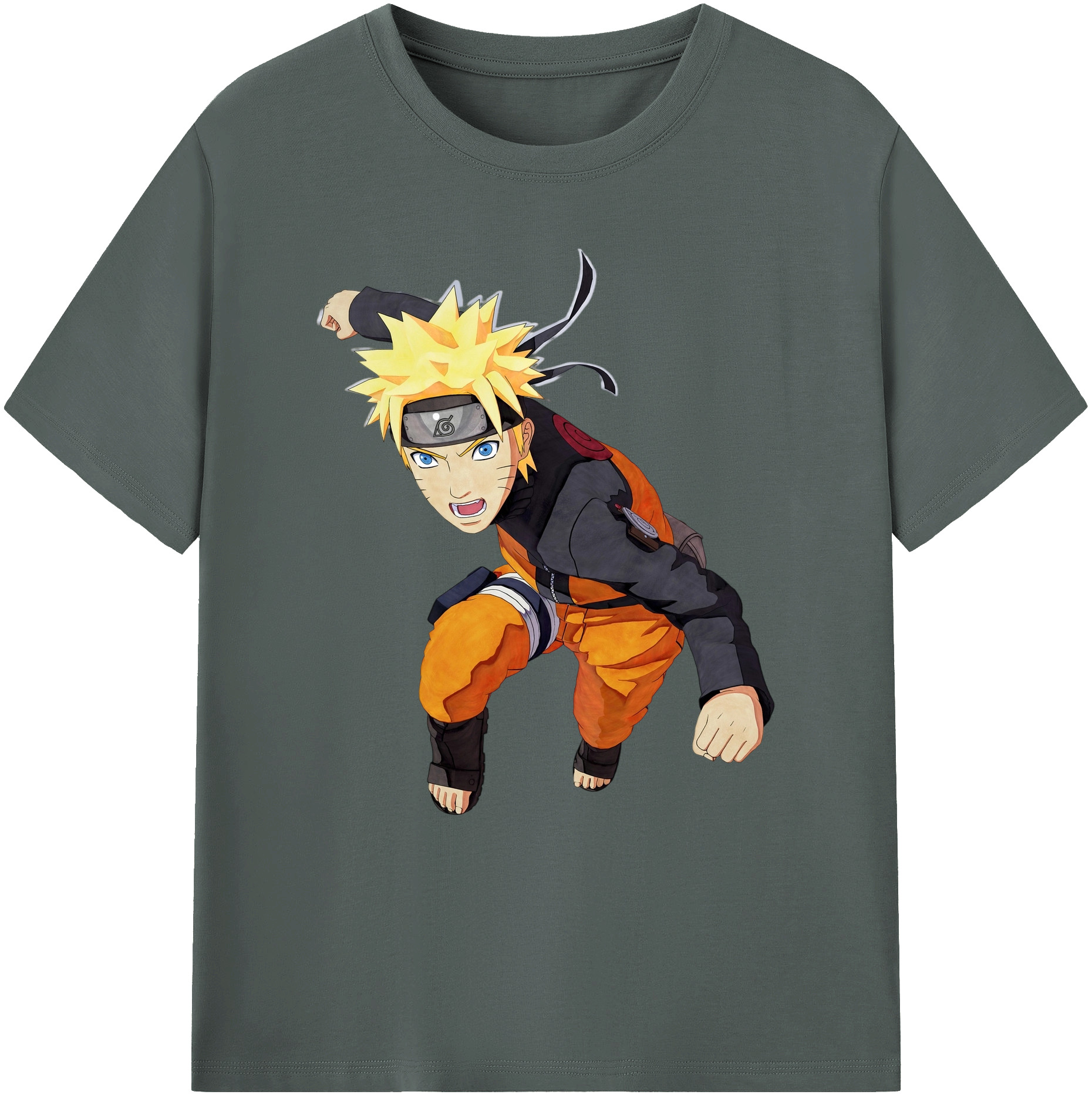 （画像用） NARUTO -ナルト- うずまき ナルト Uzumaki Naruto 綿100％ メンズ半袖Tシャツ｜肌触りやわらか＆通気性